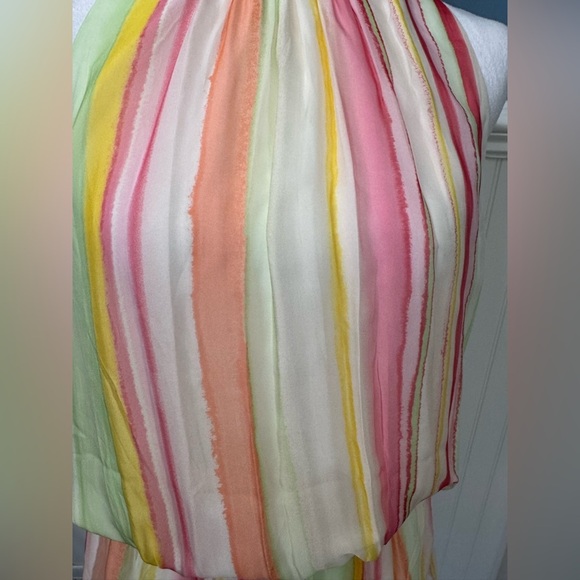 NEW WITH TAGS Ramy Brook Striped Paris Silk Chiffon Sleeveless Minidress~ Med - Picture 7 of 13